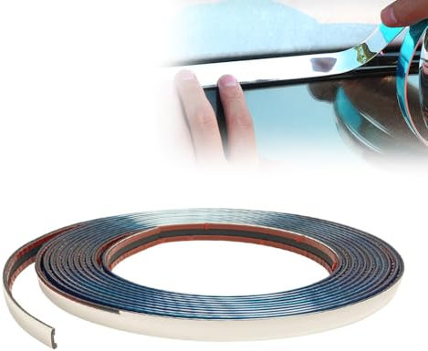 Zierleisten Selbstklebend,Zierleisten Chromleiste Selbstklebend Auto,Selbstklebende Zierleisten Zierleiste Chrom Universal,Stuckleisten Wand für Auto, Spiegel, Wand, Tür, Möbel, Glanz Silber(6MM*6M)