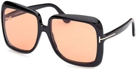 Tom Ford Unisex Adulto Lorelai Gafas, Shiny Black, 59