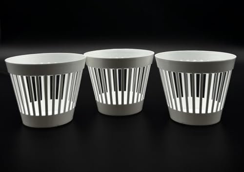 Kimmel Macetero con Ranura, 15 cm, Color Blanco, Juego de 3 Unidades