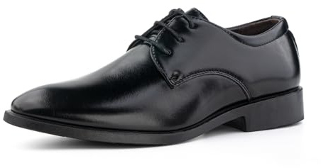 Hitmars Mens Formal Shoes Lace-Ups Dress for Men Patent Leather Smart Office Brogues Derby Shoes Business Pointed Toe 2 Black UK 12