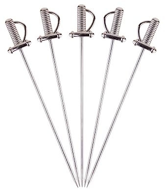 LABRIMP 5piezas Tenedores para Frutas Acero Inoxidable Pinchos Forma De Espada Reutilizables para Ensaladas Postres y Fiestas Bar y Hogar