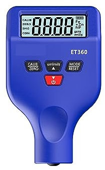 Medidor de espesor de revestimiento digital, ET360 Medidor de espesor magnético Luz de fondo Probador de pintura de automóvil 0-1500um Trabajo a baja temperatura para pintura de automóviles(Blauw)