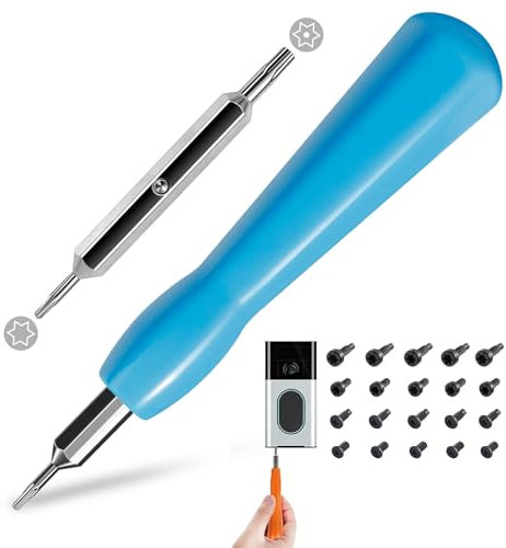 Ring Doorbell Screwdriver Replacement - Double-Ended T6 T15 Security Screws, 20 PCS Spare Screws for Ring Doorbell 2nd Gen (Blue)