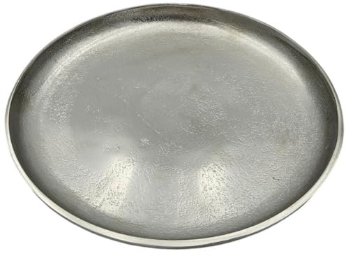 Dekoteller Silber Metall Teller Schale Dekotablett Kerzenteller Dekoschale Ø20cm