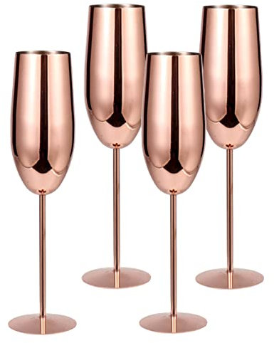 Flûtes à champagne incassables en acier inoxydable pour boissons chaudes et froides