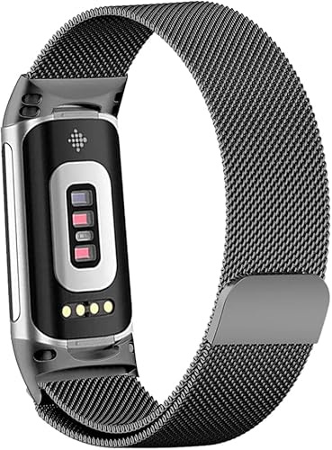 ZoRoll Armband für Fitbit Charge 6/Fitbit Charge 5, ErsatzbandEdelstahl Ersatzarmband, Magnetisch Verstellbarer, Mesh Metall Uhrenarmband für Fitbit Charge 6 / Fitbit Charge 5