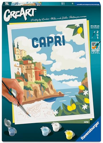 Ravensburger – CreArt 24x30 cm – Adulte – Peinture par numéros – Capri – Loisir créatif – 25893