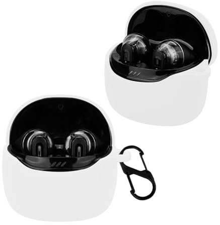 CONAPIKA Hülle für JBL Tune Flex 2 mit karabiner, Voller Schutz Silikon Earbuds Schutzhüllen Haut Case Ultra-dünnes Weiches Stoßfeste wasserdichte Unterstützt Kabelloses Laden Kopfhörer Abdeckung