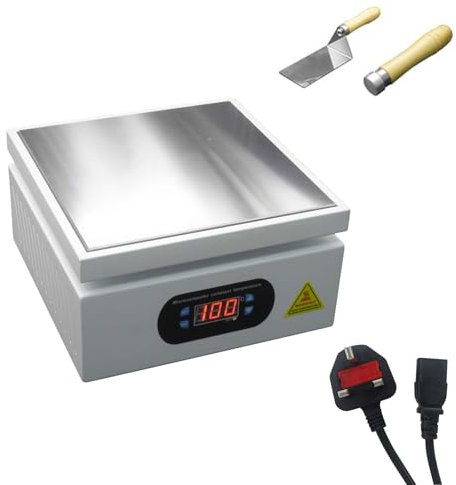 500W Electric Heating Plate Preheating Station, 150X150mm Electronic Hot Plate Preheating Station, Digital LCD Welder Hot Plate for Phone Screen Repair Component Heating 0-400℃ Adjustable(UK Plug)