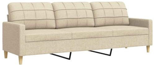ULUYYUC Outdoor Couch Big Sofa Küchensofa Moderne Sessel - 3-Sitzer-Sofa Creme 210 cm Stoff für Jugendzimmer Schlafzimmer Balkon Küche