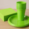 Set Completo da 150 Pezzi per 50 Persone 50 Piatti, 50 Bicchieri e 50 Tovaglioli Coordinati in Verde Lime: Eleganza e Praticità per Eventi, Feste e Cerimonie