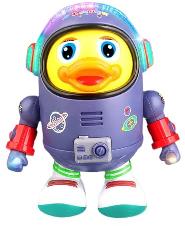 Dopsyesn Pato Bailarín,Adorable Pato Espacial Juguete Cantante Caminante Bailarín - Robot Móvil con Luces y Sonidos Actividades Educativas Interactivas para Niños Niñas 3+ Fiestas Cumpleaños Hogar