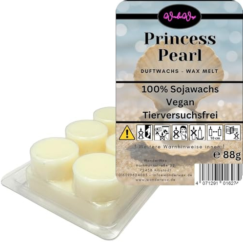 WonderWax Duftwachs Wax Melts für Duftlampe, 6 Kreise Duftmelt Wachsmelt Sojawachs Duftwachs Würfel für Raumdüfte, Wachs Duftöl Winter Indoor Schmelzen für Aromalampe Princess Pearl