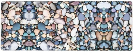 HJFCZH Beach Colored Pebbles Prints Mouse Pad 12x31.5in | Large Desk Mat Extended Gaming Surface | Durable & Non-Slip Computer Keyboard Pad For Home Office Work