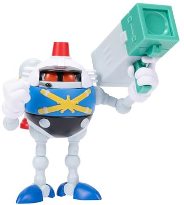 Sonic the Hedgehog Action figure di Eggrobo pesante da 10,2 cm con accessorio Blaster, età 3+ (licenza ufficiale Sega)