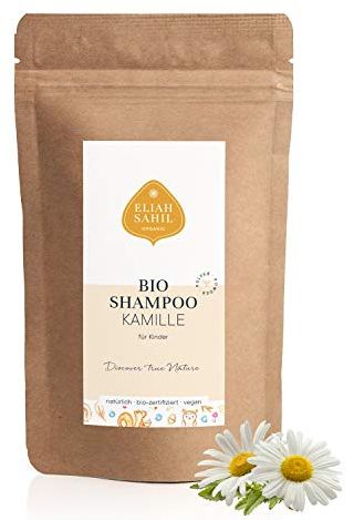 ELIAH SAHIL Bio Shampoo Kinder Kamille Nachfüllpackung 250g | 100% Bio zertifizierte Naturkosmetik | Natürliche Reinigung mit Kamille & Shikakai | Ohne Tenside, Sulfate & Duftstoffe
