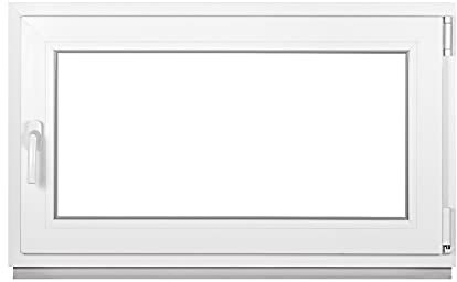Komforta Kunststofffenster - Kellerfenster Weiß Argon Isoglas BxH: 1000 x 550 mm Garagenfenster/Gartenhaus Fenster BxH: 100 x 55 cm 3-fach Verglast Din Rechts Funktion Dreh Kipp Fenster