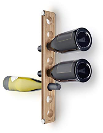 Eva-Trio | Wand-Weinregal Eichenholz Nordic Kitchen | Aufbewahrung und Dekoration in einem | Oak