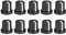 sourcing map 10Pcs 6mm Splined Shaft Hole Knob for Speaker Effect Pedal Amplifier Black Potentiometer Knob White Mark