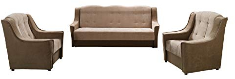 Mirjan24 Polstergarnitur Niagara 3+1+1, Sofa mit Bettkasten und Schlaffunktion + Zwei Sessels, Armchair, Bettsofa, Couch, Komfortsofa, Polstermöbel (Ibiza 04 + Ibiza 03)