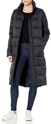 Amazon Essentials Cappotto Invernale da Donna, Leggero, con Cerniera Intera, Impermeabile, Lungo, Nero, M