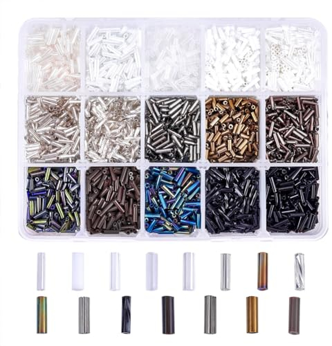 NBEADS - Aproximadamente 5340 cuentas redondas de cristal, cuentas sueltas para diseño de joyas, collares, pulseras y pendientes