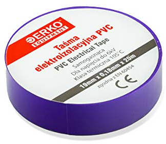 ERKO Isolierband Violett 19mm x 20m PVC Set 8 Stück Elektrische Leitungen Reparatur, Hochflexibel mit starker Klebekraft, Chemiebeständig, Wasserfest, Klebeband