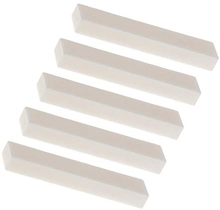 Alnicov Guitar Blank Bone Nut,5PCS DIY Guitar Nut for LP Folk Classical Electric Acoustic Guitar 52 x 10 x 6mm