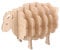Froiny Tabellenauflage Holz Schaf-untersetzer 7pcs Kaffeetasse Mats Küchenzubehör Gadgets