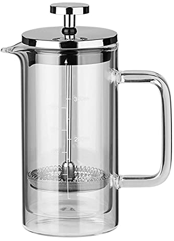 LTLWSH Cafetera Francesa de Émbolo - Prensa Francesa de Vidrio con 3 Niveles de filtración, Cafetera y Tetera para el Hogar y la Oficina,350ml