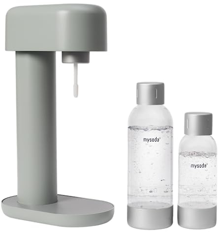 Mysoda: Ruby Set - Wassersprudler aus Aluminum mit 1L und 0.5L Quick-Lock BPA-frei Plastikflaschen (Salbeigrün ohne CO2)