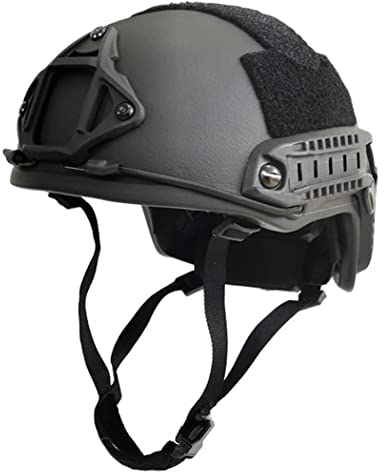 HSCPAZD SCHNELLER Helm Gepanzerter Kevlar-Material Schutzhelm Explosionsgeschützter Kugelsicherer Helm Taktischer Kampfspielhelm 1,4 Kg Schwere Beanspruchung,Schwarz