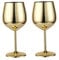 Gold Wine Glasses Stainless Steel Wine Glass Red White Wine Glass for Party 500ml 2pcs