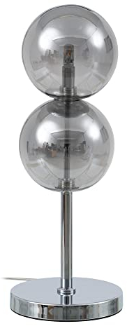 Lámpara de mesa bola de hierro y cristal plateado de Ø 15x48 cm - LOLAhome