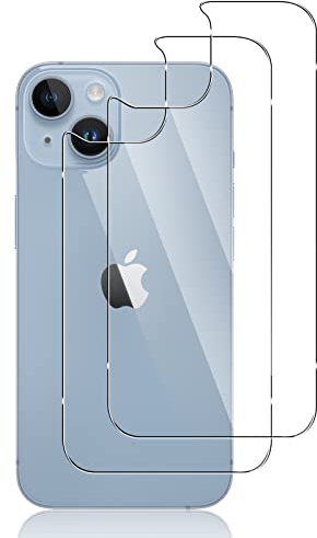 LiiLaa Rückseite Schutzfolie für iPhone 14,9H Härte Zurück Panzer Schutz Glas Hinten Schutzfolie HD Klar Rückseite Folie für iPhone 14-2 Stück
