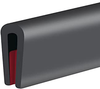 Gummikantenschutz, Autotürkantenschutz, Größe 2 mm, Passform 2-3 mm, Flexibler selbstklebender U-Profil-Kantenschutz, Kantenschutz für scharfe Blechkanten, Schwarz, Länge 6 m