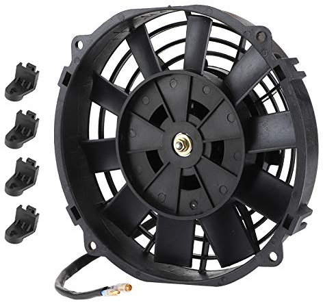 Ventilateur électrique Noir Universel 8 Pouces, 10 Lames 12V 80W 2250 Tr/min pour Radiateur Refroidissement Automatique Climatisation Ventilateur Intercooler