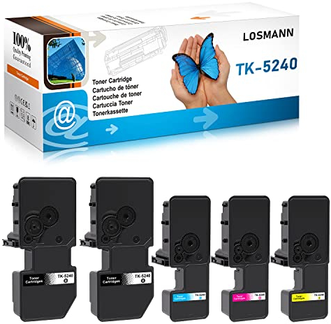 LOSMANN TK-5240 Tonerkartusche Kompatibel für Kyocera TK5240 für Kyocera Ecosys M5526cdw M5526cdn, Kyocera Ecosys P5026cdw P5026cdn (5er-Pack, 2Schwarz, 1Cyan, 1Magenta, 1Gelb)