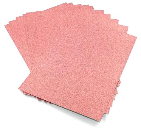 Sixstore 10 cartoncini glitterati A4 da 250 g/m², colori misti, carta glitterata, formato A4, per decorazioni fai da te (oro rosa)