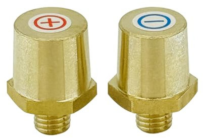 Ampper 3/8-16 Thread Male Brass Side Post Battery Terminal Charging Posts, Standard Side Post 3/8 Battery Post Adapter (+/-) Compatible with GM Post, Pack of 2