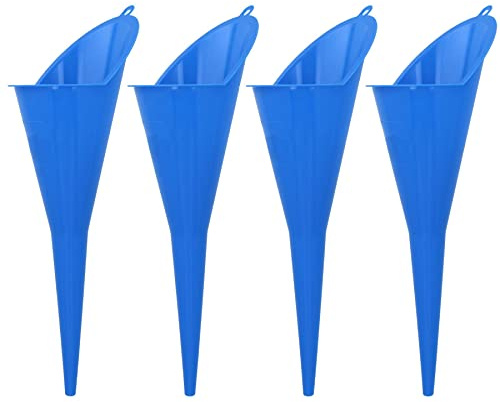Multipurpose Long Necked Plastic Funnel Car Refuelling Spout 370mm Long 4pc