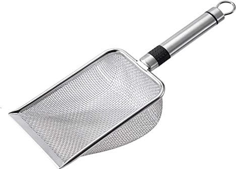 Sharplace Pelle à Litière pour Chat avec Poignée en Métal Nettoyant, Pelle à Sable Pelle à Tamis pour Chat, Animaux Domestiques, 2mmx2mm