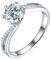 925er Sterling Silber Ring Damen Silber, Solitaire-Design, 6 Zinken Verlobungsringe Weiß Moissanite Ring 1ct Größe 52 (16.6)