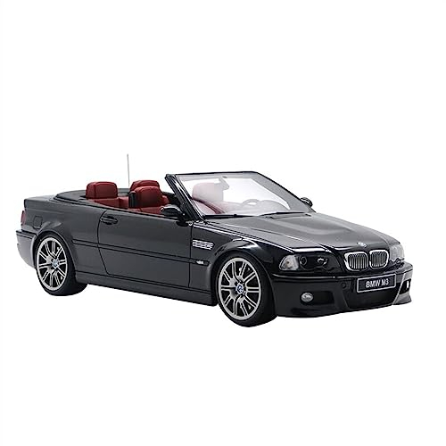 RSFIL 1:18 for BMW M3 E46 Classic Cabrio Druckguss Modellauto Metall Spielzeugauto Sammlerauto Schwarz