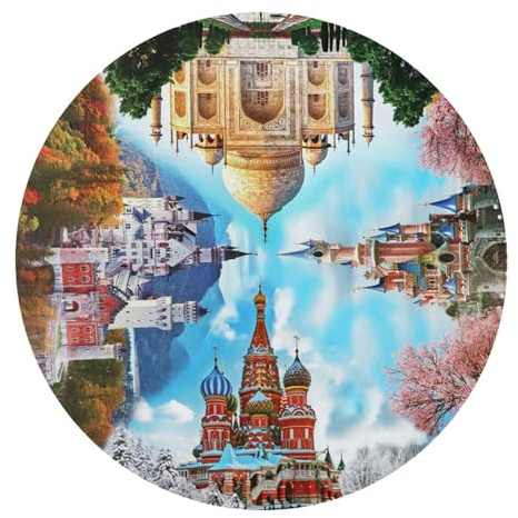 RUKABEN 1000 Piece Jigsaw Puzzle for Adults Round Puzzle Challege Game