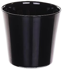 INNA-Glas Glasübertopf Alena, schwarz, 12,5 cm, Ø 13,3 cm - Deko Übertopf