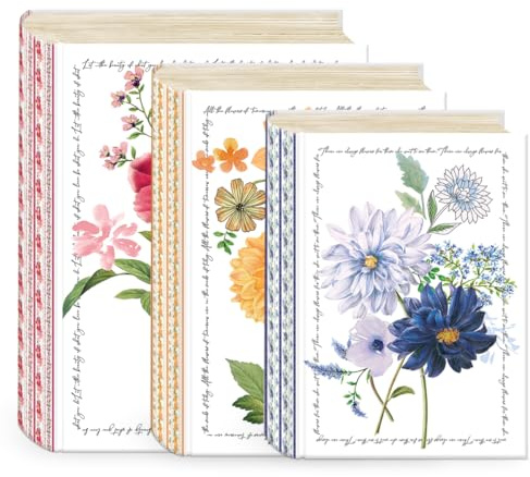 Punch Studio Three Book Style Boxes w/Lids, 11” x 13.5”, Notable Florals