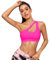 Vertvie Damen One Shoulder Sport BH Sexy Bügellos Workout Bra Gepolstert Tank BH Push Up Bequem Yoga Bralette Fitness Training Mittlere Unterstützung (Rosarot, M)