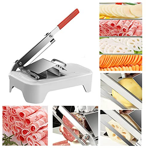 HDKEAN Multifunctional Manual Meat Slicer, Stainless Steel Blade & Body, Adjustable Thickness, For Beef, Meat, Vegetables