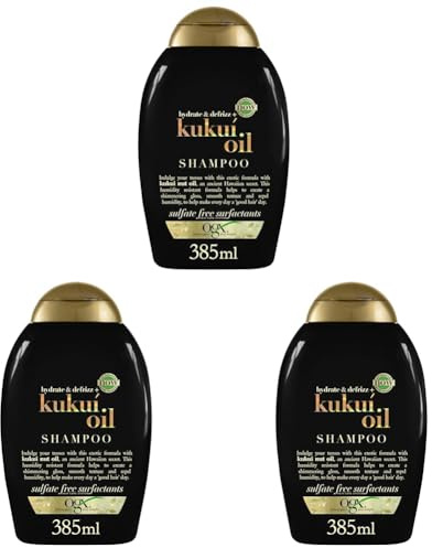 OGX Kukui Oil Shampoo for Frizzy Hair, 385ml (Pack of 3)